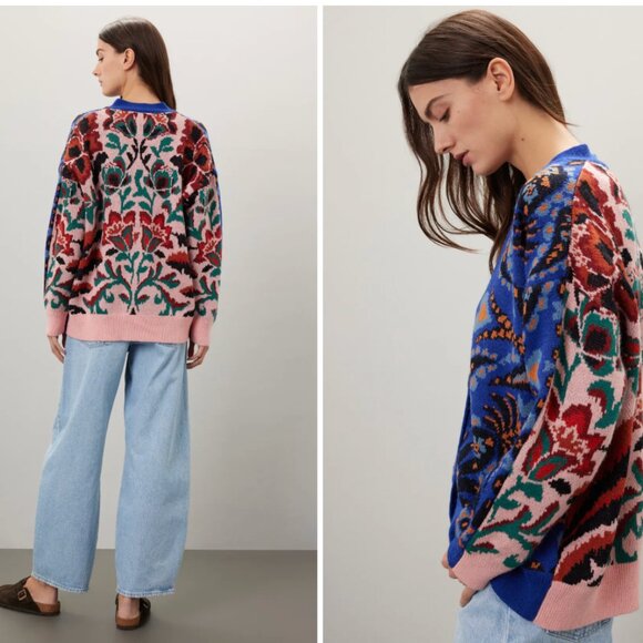 Farm Rio Toucans Scarf Print Cardigan Sweater | M - Picture 3 of 13